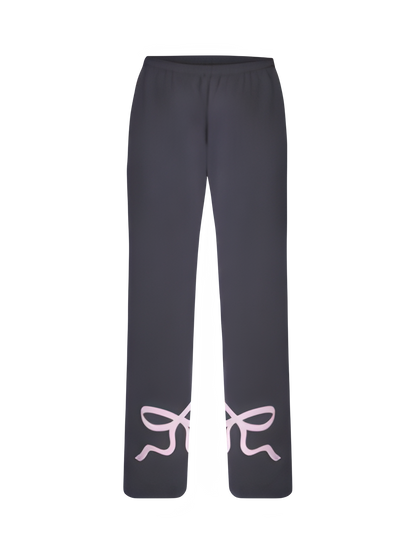 Amelia™ | Pink Bow Grey Tracksuit