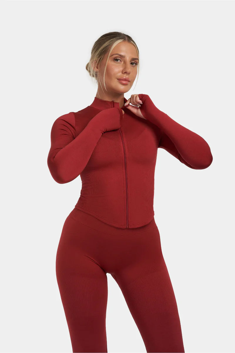 Sanslune™ | Sculpt Shapewear Jacket Cherry Spice