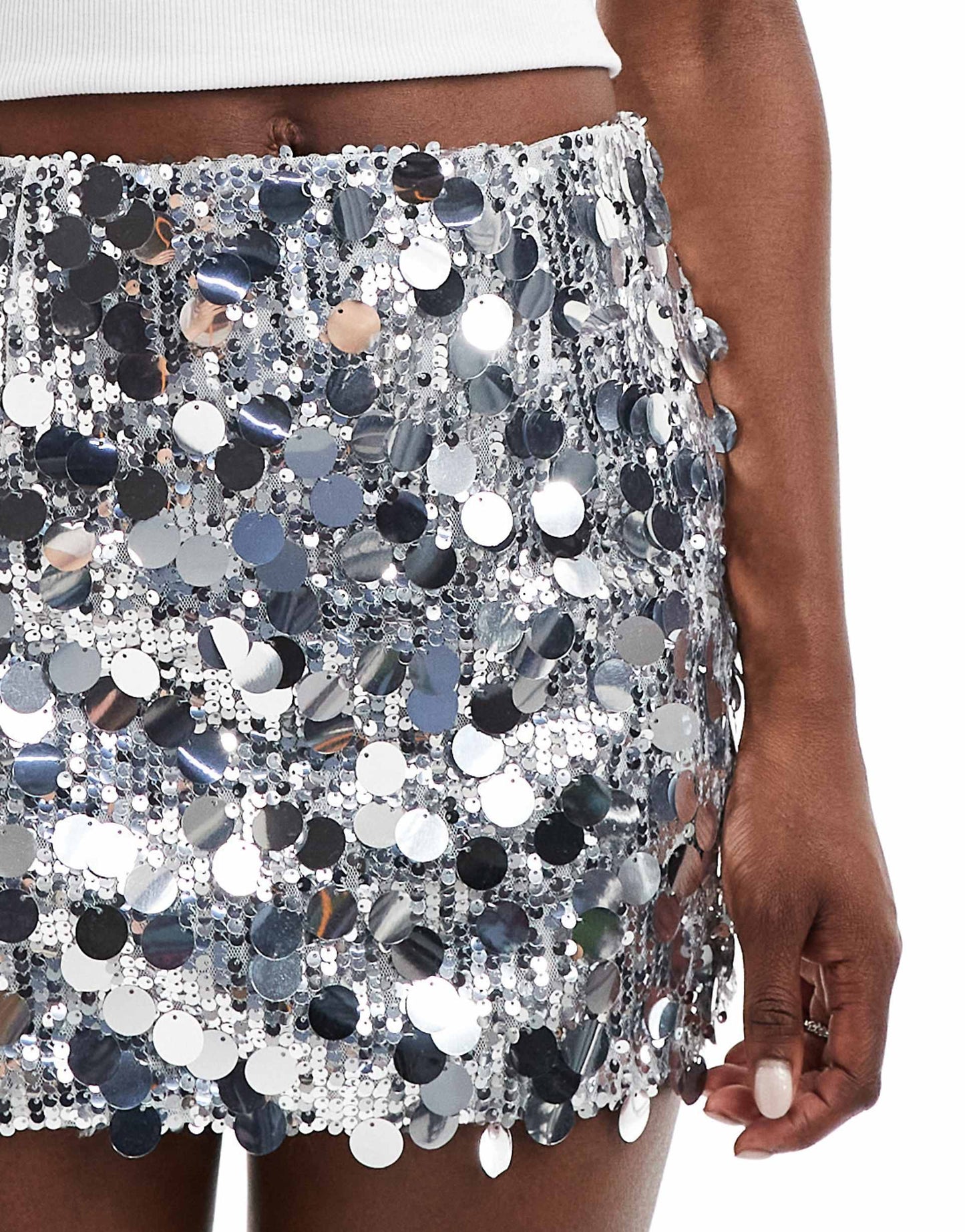 Aylin™ | Silver Sequin Party Skirt