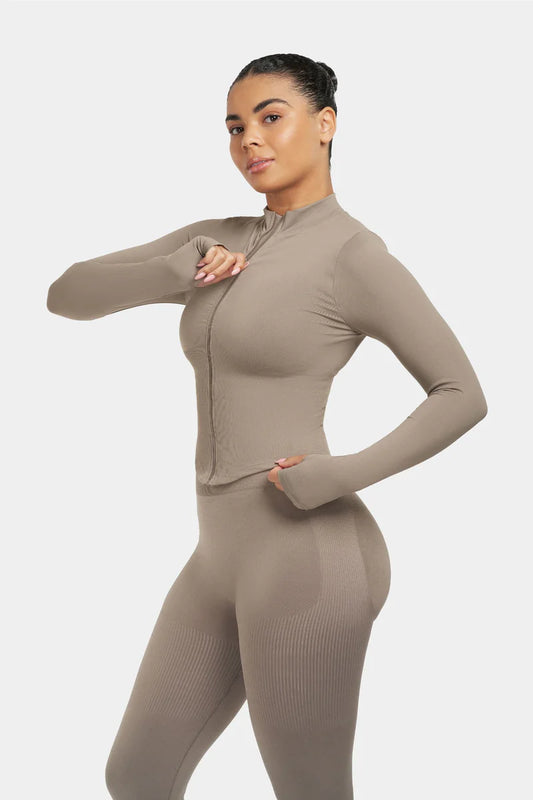 Sanslune™ | Sculpt Shapewear Jacket Khaki