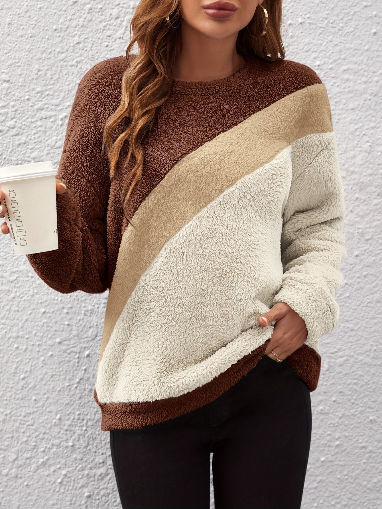 Sanne™ | Color Block Sherpa Pullover