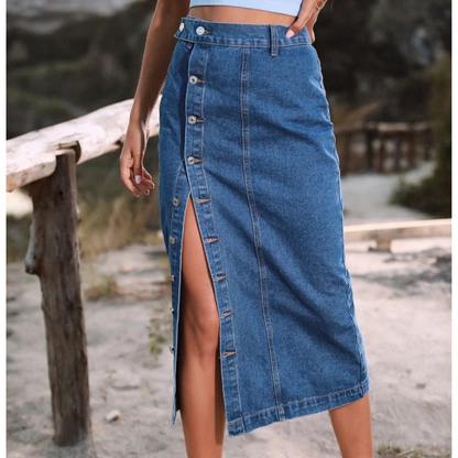 Queen™ | Denim Skirt with High Slit