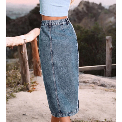 Queen™ | Denim Skirt with High Slit