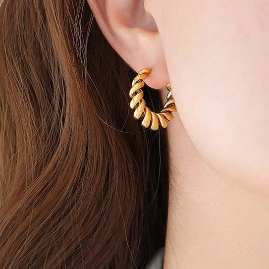 Sanslune™ | Aurum Golden Twist Earrings