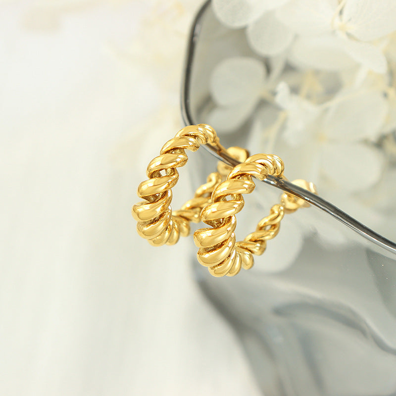 Sanslune™ | Aurum Golden Twist Earrings