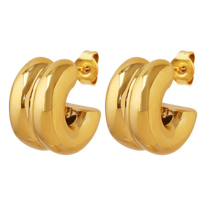 Sanslune™ | Amarite Double Loop Gold Earrings