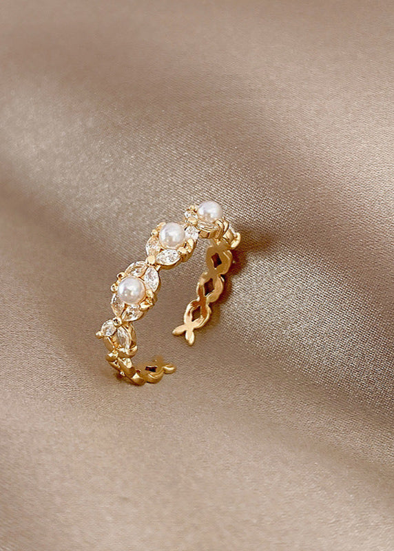 Sanslune™ | Frances Golden Pearl Ring