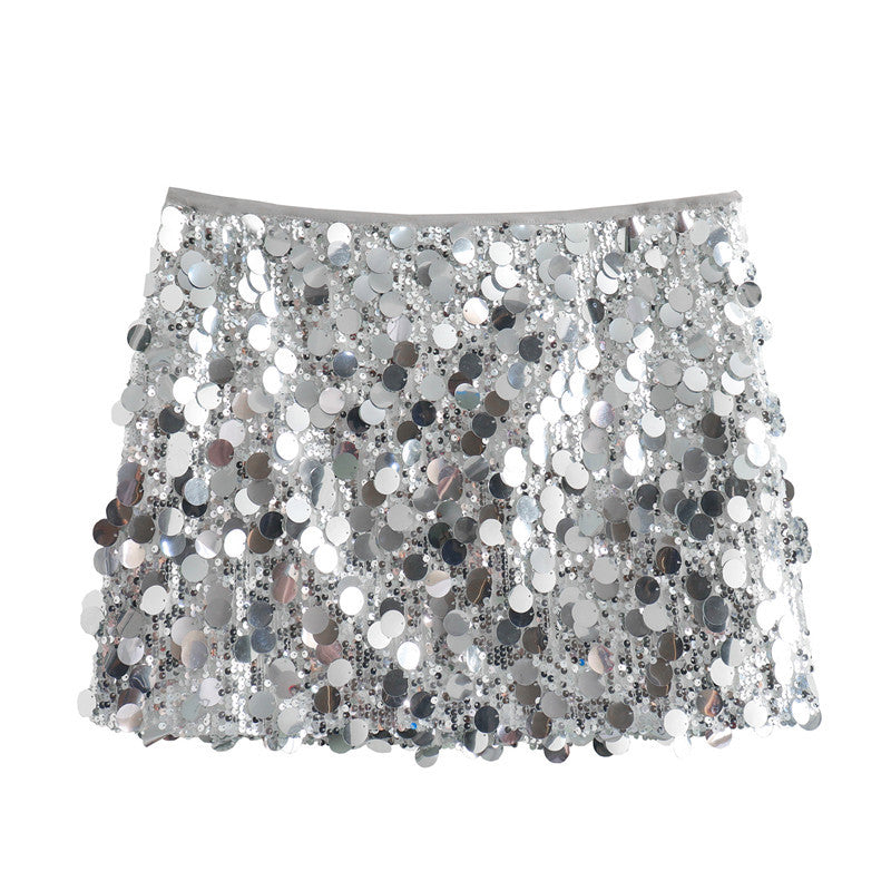 Aylin™ | Silver Sequin Party Skirt