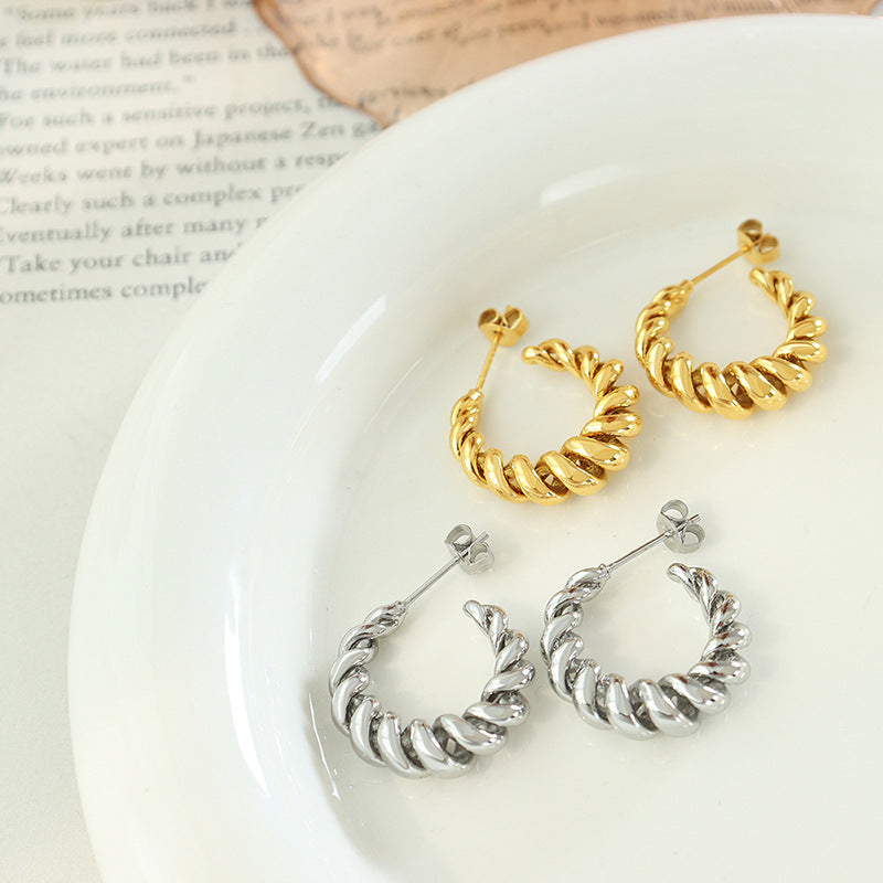 Sanslune™ | Aurum Golden Twist Earrings