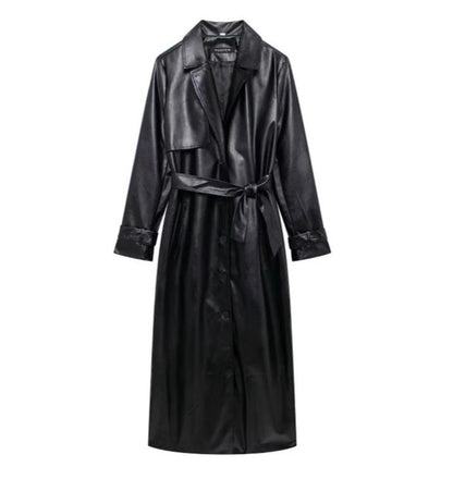 Precious™ | Long Leather Trench coat