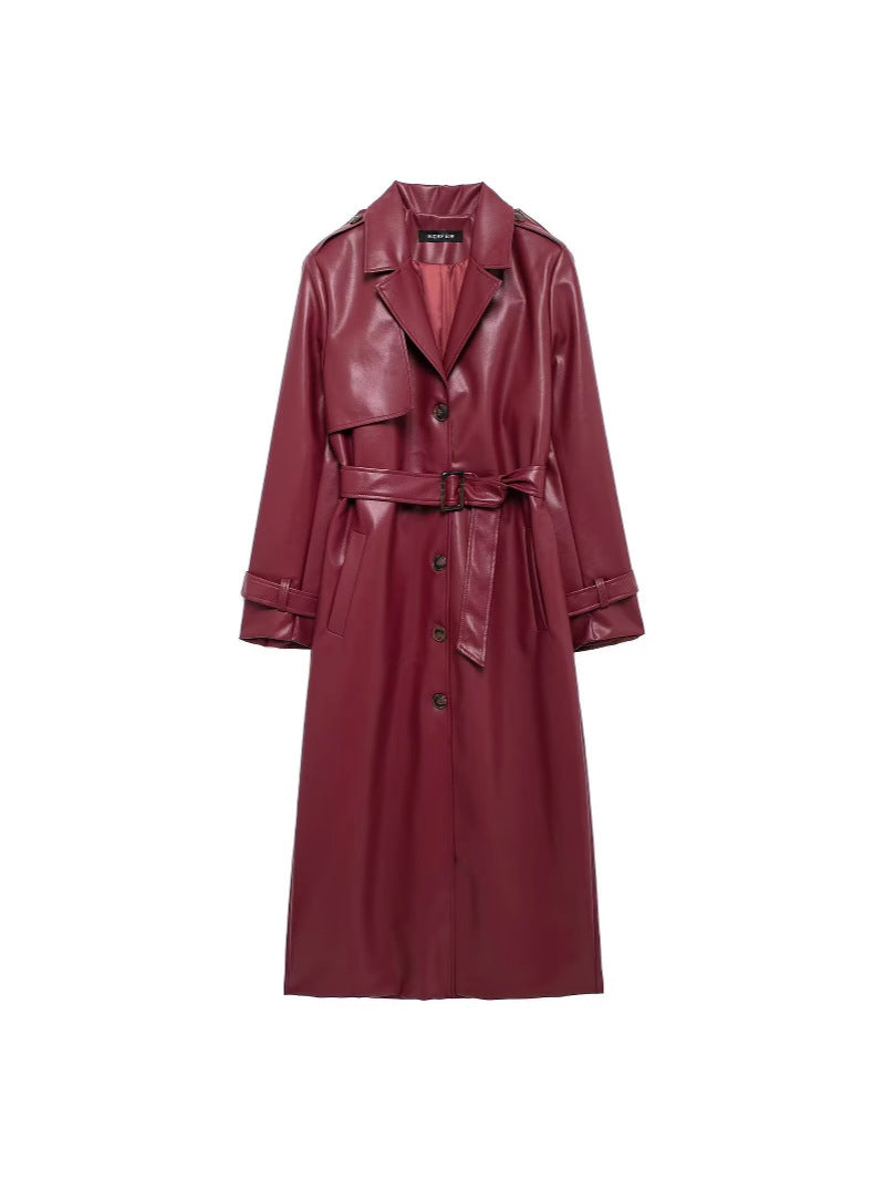 Precious™ | Long Leather Trench coat