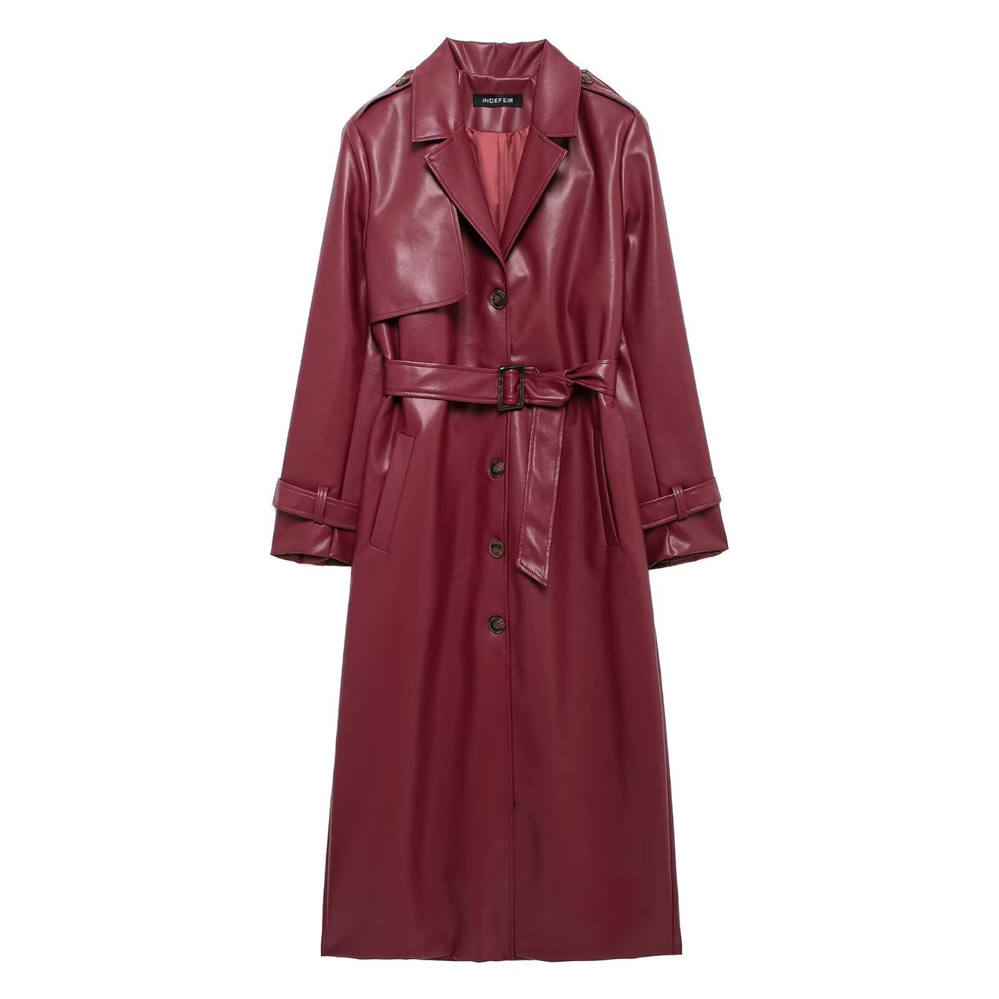 Precious™ | Long Leather Trench coat