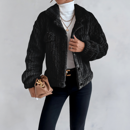 Anouk™ | Buttoned teddy jacket