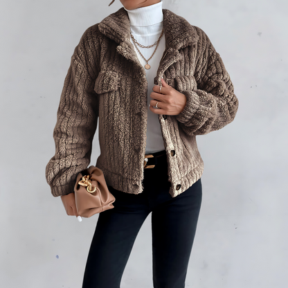 Anouk™ | Buttoned teddy jacket