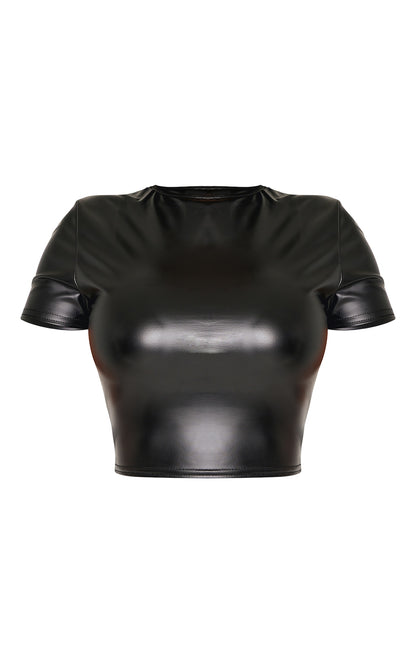 Zendaya™ | Shape Black Faux Leather Top