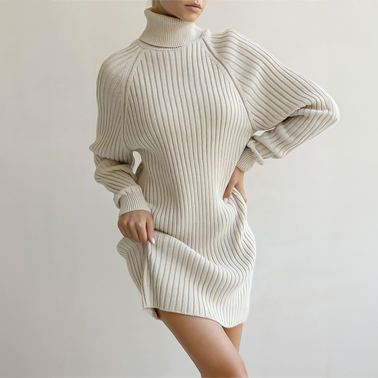 Livia™ | Ribbed Turtleneck Dress